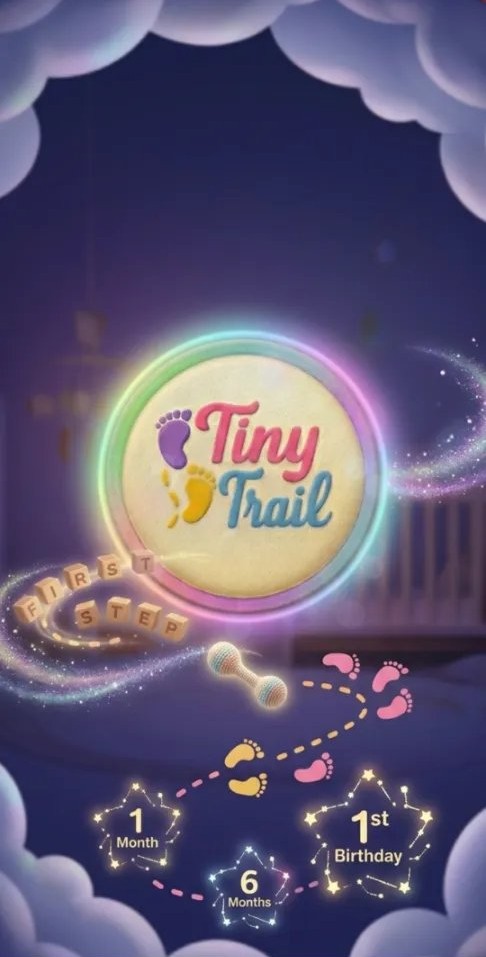 Tiny Trail app icon, a colorful footprint badge